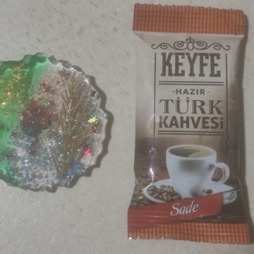 Epoksi Simli Mağnet + Kahve 